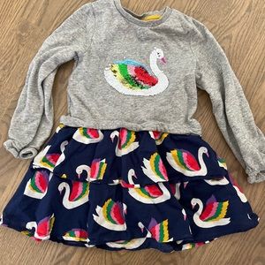 MiniBoden flippy sequin swan dress